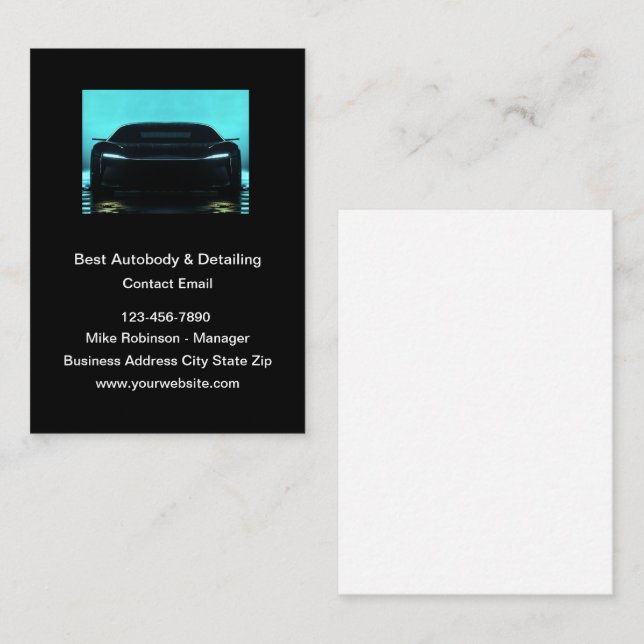Automotive Car Painting And Detailing Business Card (Front/Back)