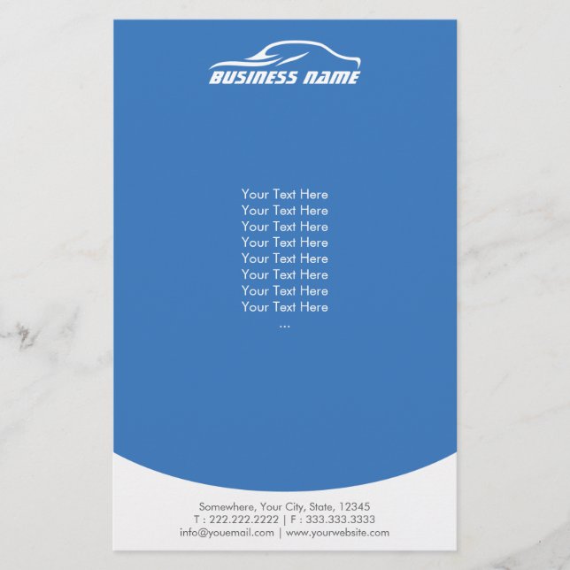 Automotive Car Repair Auto Detailing Plain Blue Flyer (Front)