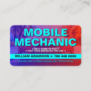 AUTOMOTIVE CAR REPAIR SERVICES   MOBILE MECHANIC BUSINESS CARD