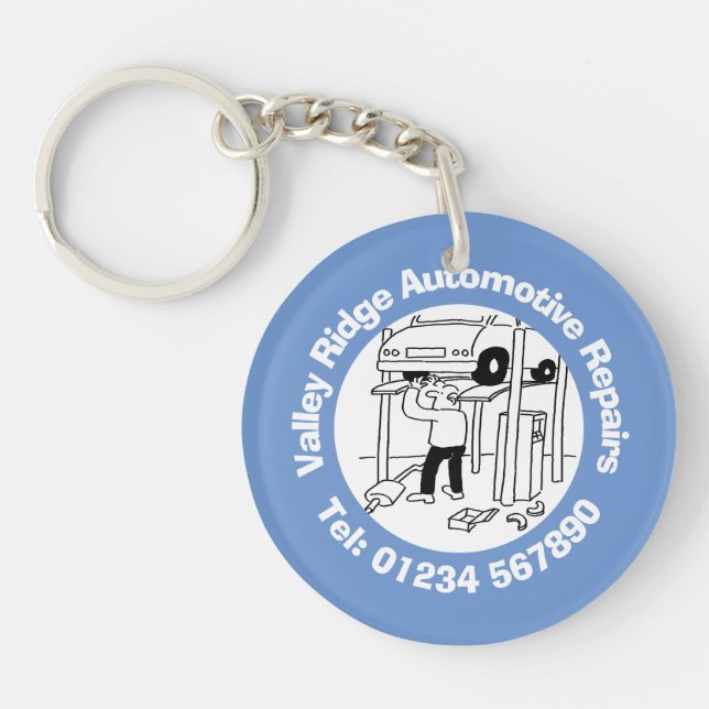 Automotive Car Repairs. Car Mechanic Keychain (Front)