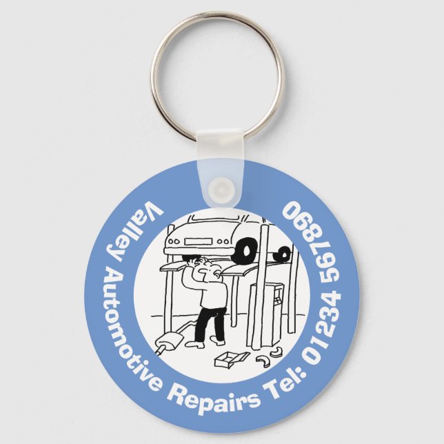 Automotive Car Repairs & Mechanics. Keychain (Front)