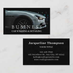 Automotive Car Wash & Auto Detailing Modern Business Card