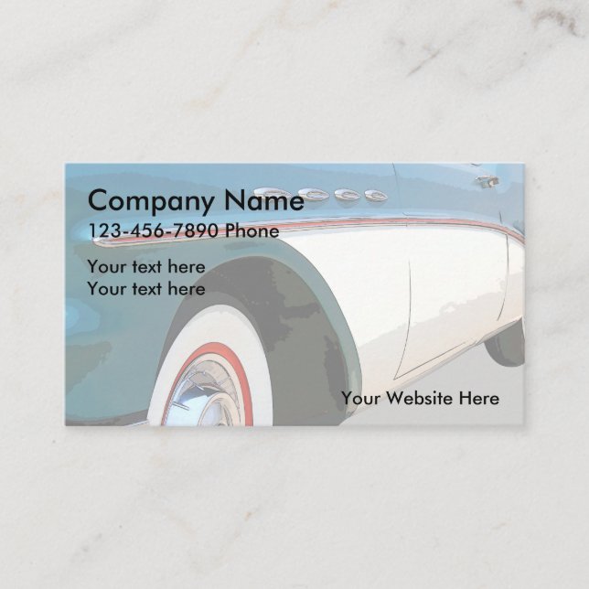Automotive Classic Car Design Business Card (Front)