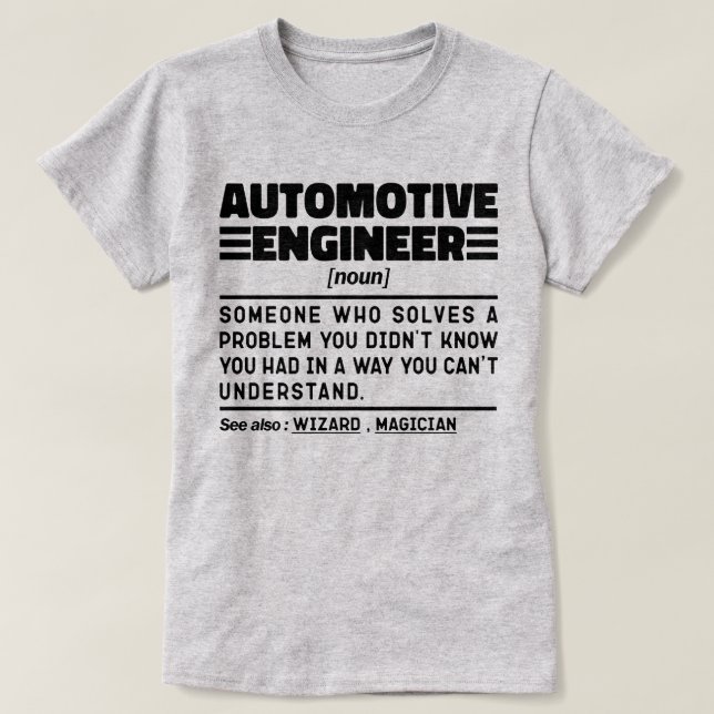 Automotive Engineer Noun Professional Father Cool T-Shirt (Design Front)