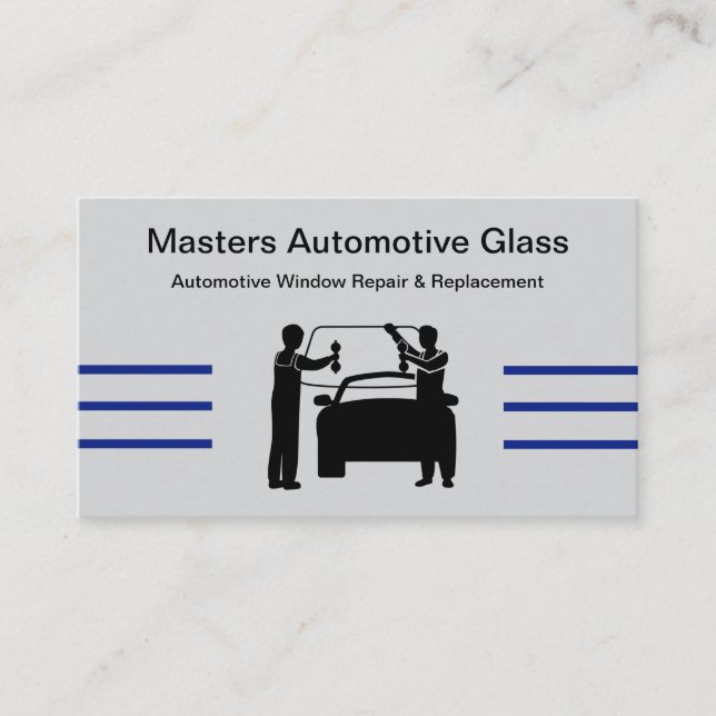Automotive Glass Repair Replacement Business Cards (Front)