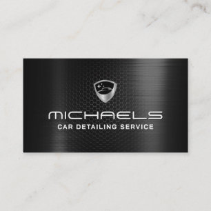Automotive logo faux carbon texture Business Card