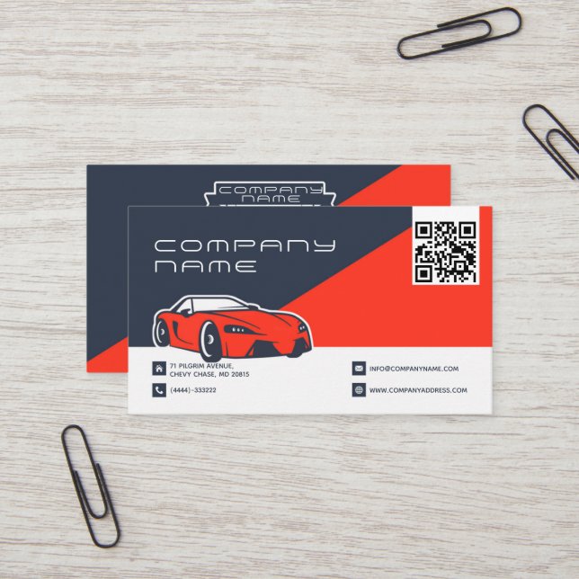Automotive Mechanical Company Business Card (Front/Back In Situ)