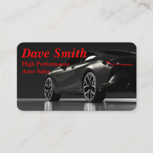 Automotive / Racing / Racer Black Fast Car  Business Card