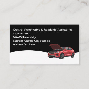 Automotive Repair And Roadside Assistance Business Card