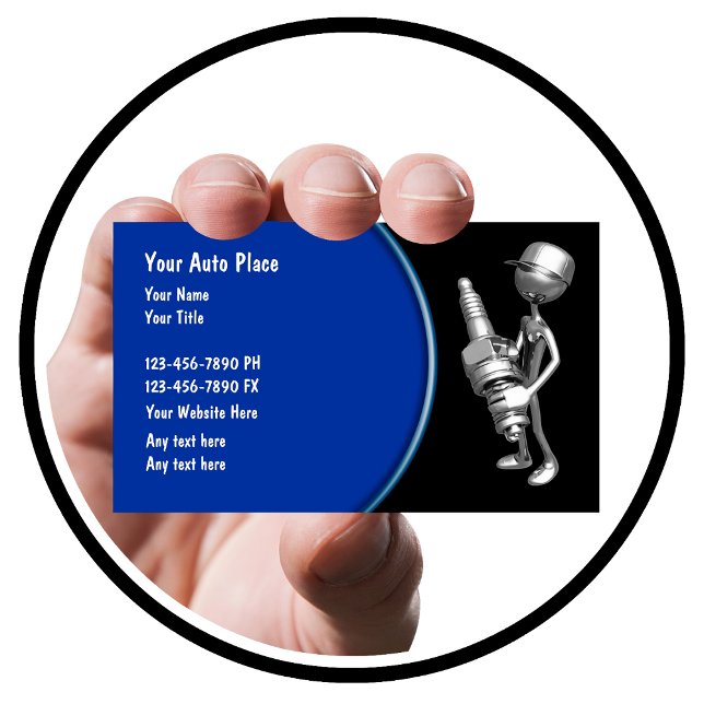 Automotive Retro Sparkplug Design Business Card (Creator Uploaded)