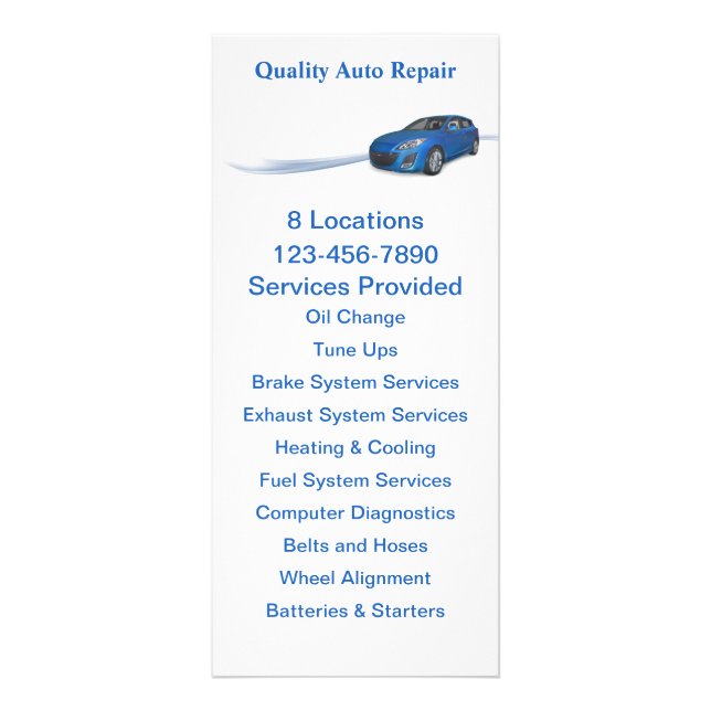 Automotive Service Rack Card (Front)