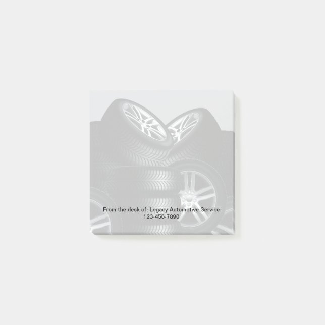 Automotive Theme Tire Graphic Sticky Notepads (Front)