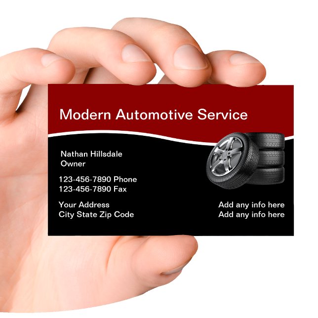 Automotive Theme With TIres Stacked Business Card (Creator Uploaded)