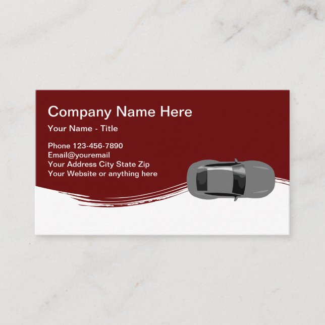 Automotive Themed Business Cards (Front)