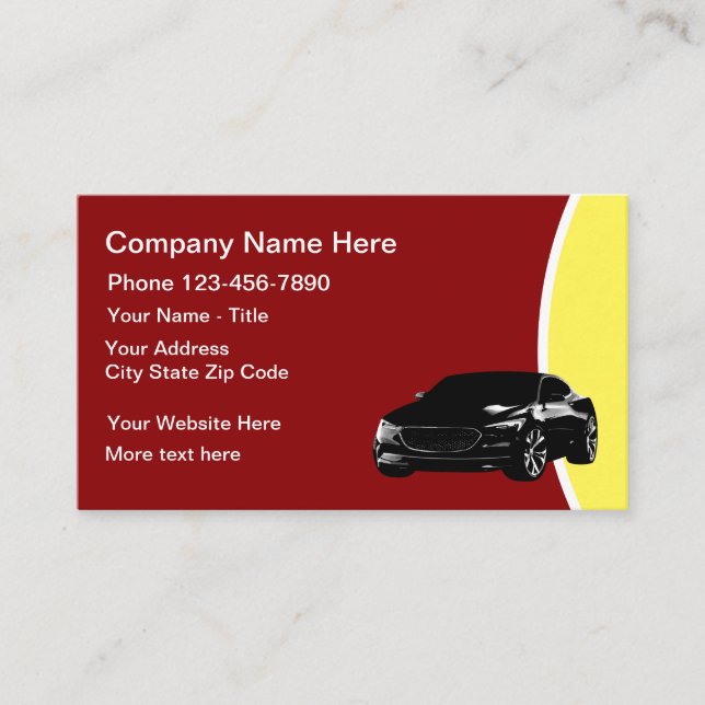 Automotive Themed Modern Layout Business Card (Front)