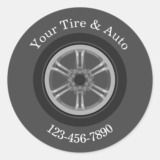 Automotive Tire And Repair Shop Classic Round Sticker (Front)