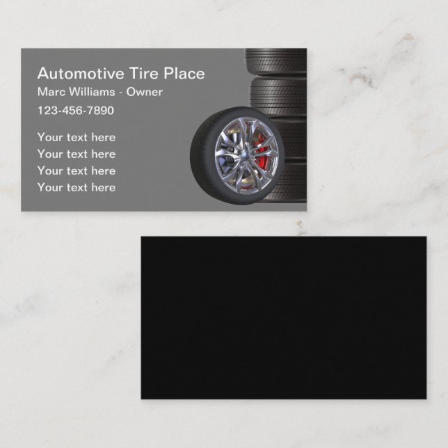 Automotive Tire Theme Roadside Assistance Business Card (Front/Back)