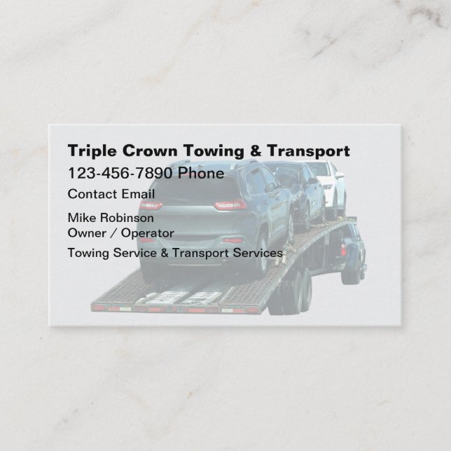 Automotive Towing And Transport Business Cards (Front)