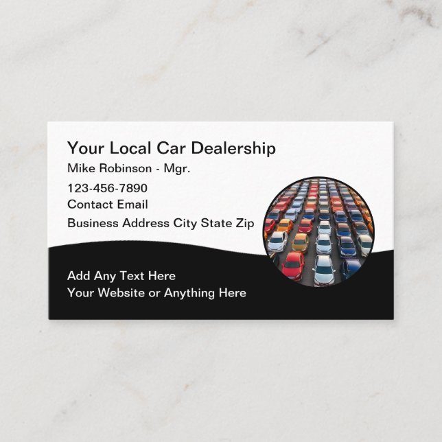 Automotive Used Car Dealer Business Cards (Front)