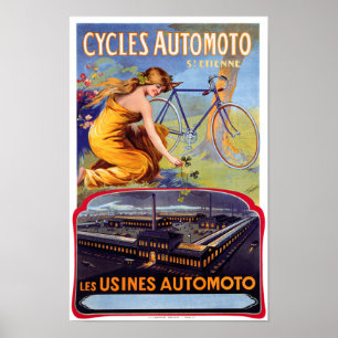 Automoto fait un cycle 1914 affiches vintages de