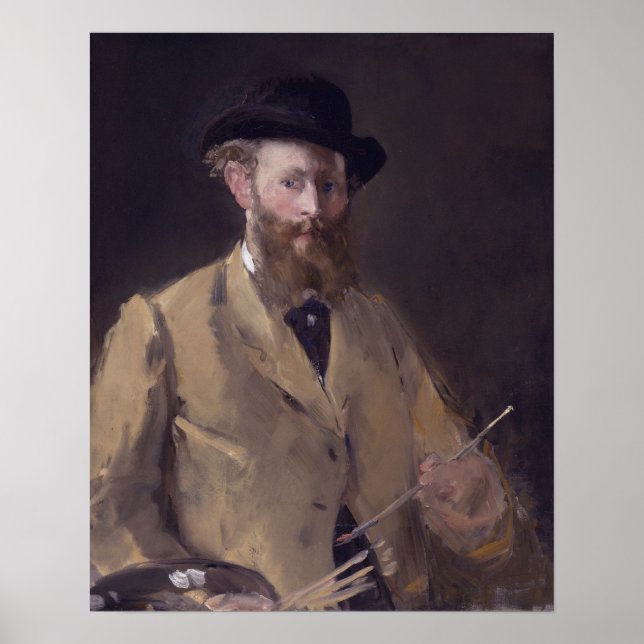 Autoportrait avec palette par Manet - Poster (Devant)