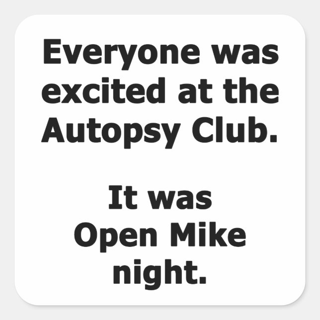 Autopsy Club Square Sticker (Front)