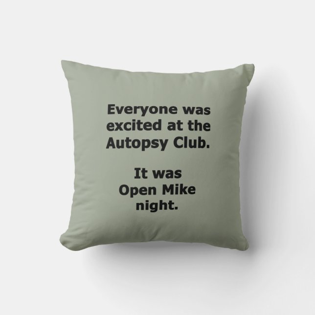 Autopsy Club Throw Pillow (Front)
