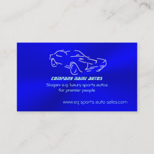 Autosales, Ice-blue Classic Auto, chrome-look Business Card
