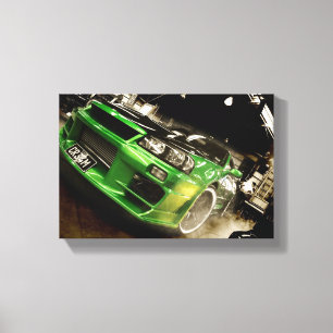 Autosalon Skyline R34 Canvas Print