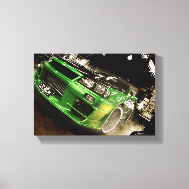Autosalon Skyline R34 Canvas Print (Front)