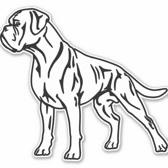 Autosticker Boxer standing (Front)