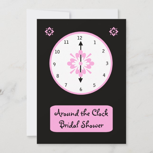 Autour de l'horloge Invitation de la douche nuptia (Devant)