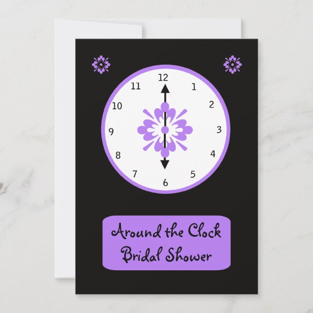 Autour de l'horloge Invitation de la douche nuptia (Devant)