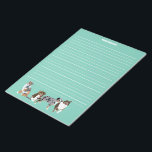 Autralian Shepherds Aussie Dogs Writing Paper Notepad<br><div class="desc">This lined writing paper or stationery is ready to be personalized with your name or other text at the top and features realistic style illustrations of Australian Shepherd or Aussies against a mint green background.</div>