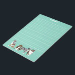 Autralian Shepherds Aussie Dogs Writing Paper Notepad<br><div class="desc">This lined writing paper or stationery is ready to be personalized with your name or other text at the top and features realistic style illustrations of Australian Shepherd or Aussies against a mint green background.</div>