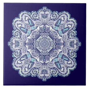 Autre design d'inspiration chinoise bleue Carreaux