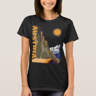 Autriche Alpes Montagne Soleil Rétro T-Shirt Voyag