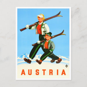 Autriche carte postale voyage vintage