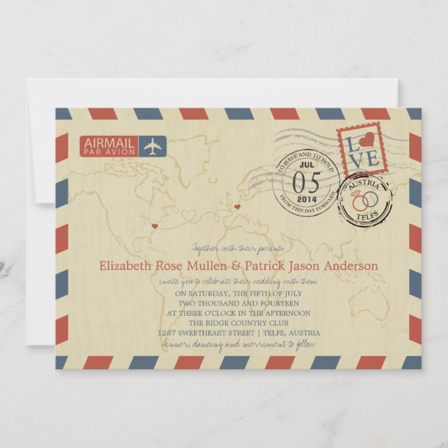 Autriche Faire-part de mariage Airmail (Devant)