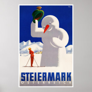 Autriche Steiermark Poster Vintage voyage restauré