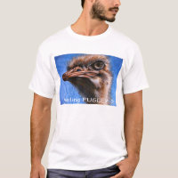Autruche sentant le T-shirt de Fugley