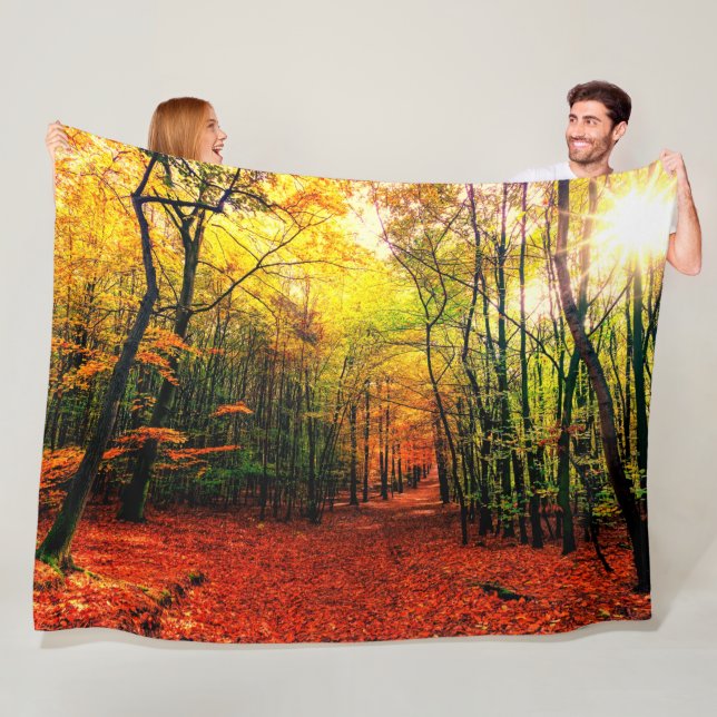 AUTUM LEAVES FLEECE BLANKET (In Situ)