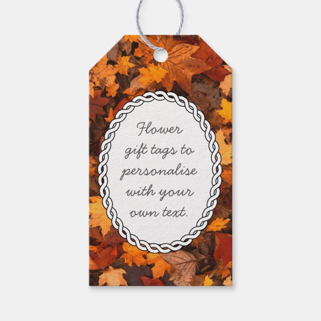 Autum Leaves Personalised Message Gift Tags (Front)