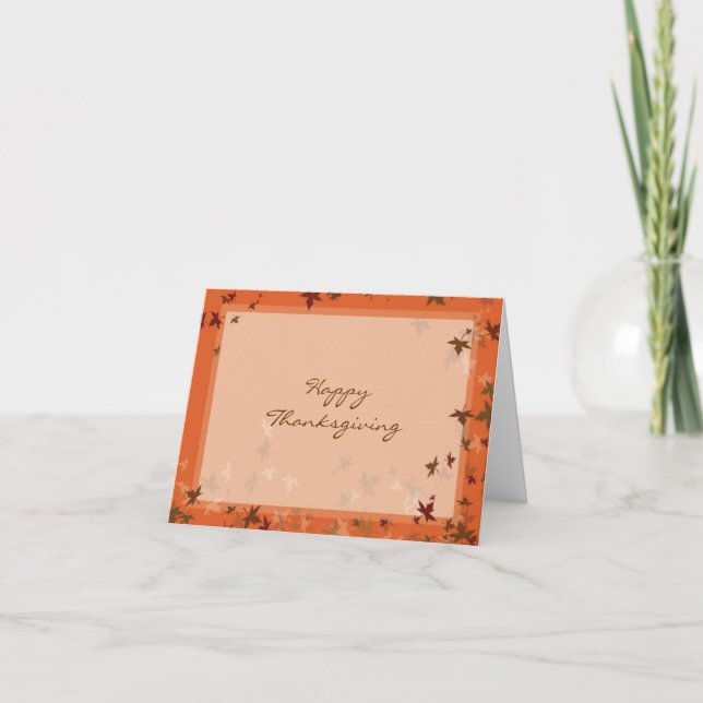Autum Leaves Thanksgiving Greeting Cards (Front)