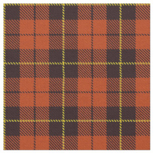 Autum Orange plaid yellow & black stripe Fabric