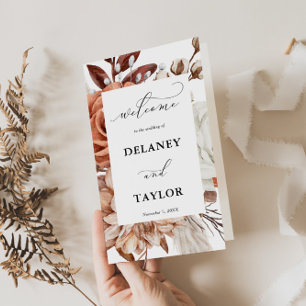 Autum Rustic Floral, Frame Paper Program Booklet