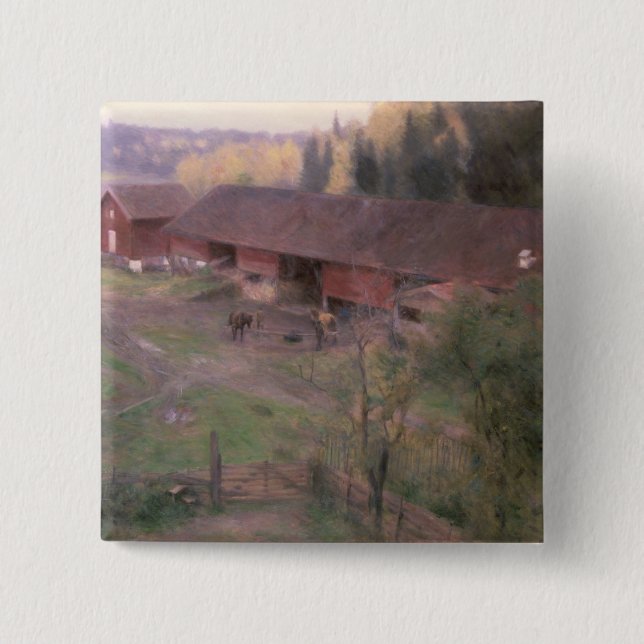 Autumn, 1891 2 inch square button (Front)