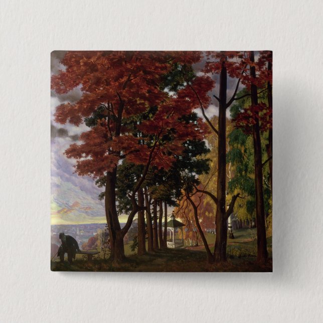 Autumn, 1918 2 inch square button (Front)
