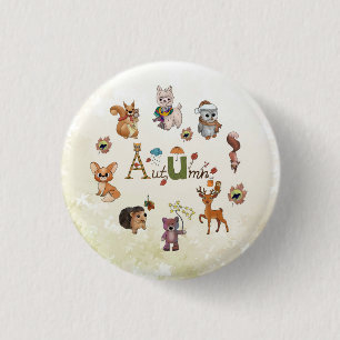 autumn 1 inch round button