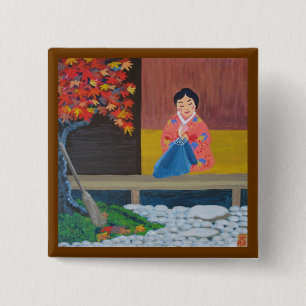 Autumn 2 Inch Square Button